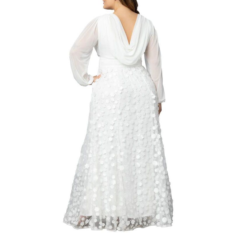 Plus Size Enchanted Garden Long Sleeve Wedding Gown