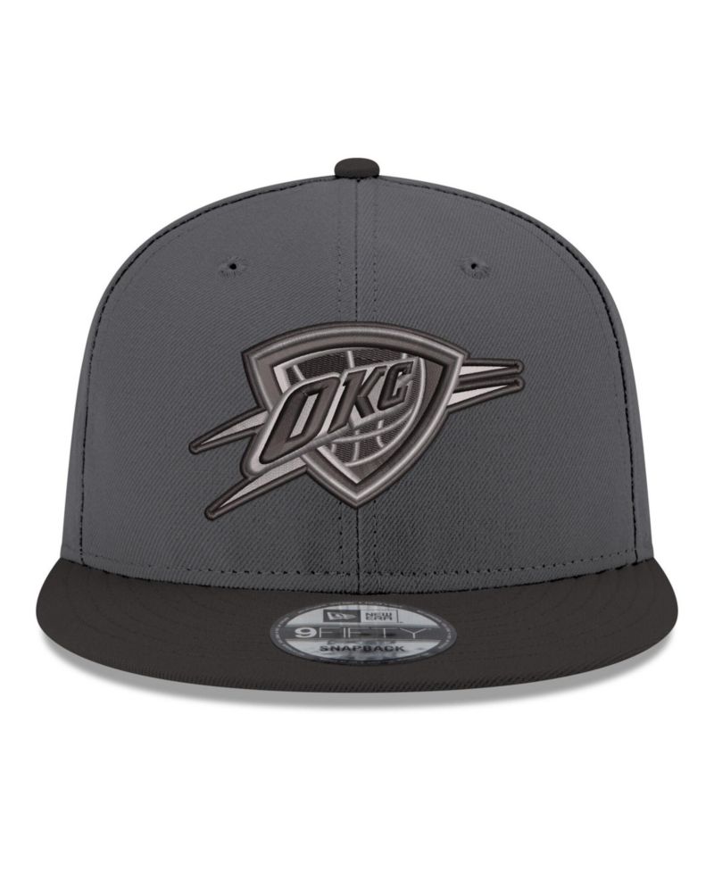 Men's Gray/Black Oklahoma City Thunder Logo 2-Tone 9FIFTY Snapback Hat