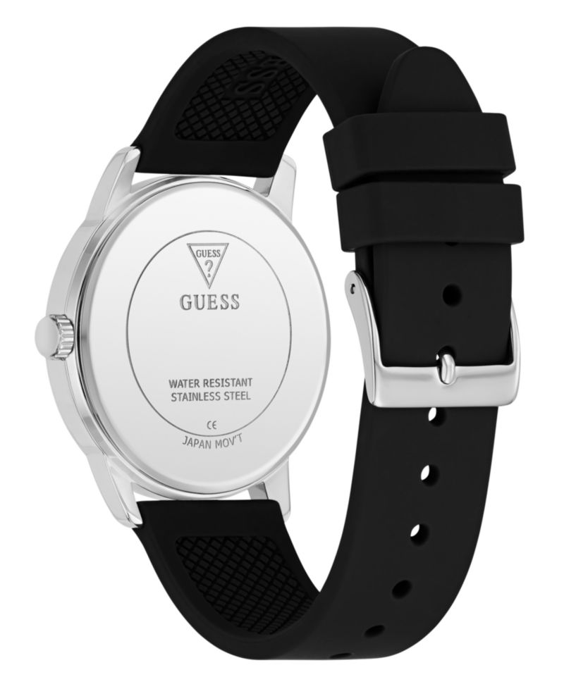 Men's Quartz Black Silicone Watch 40mm