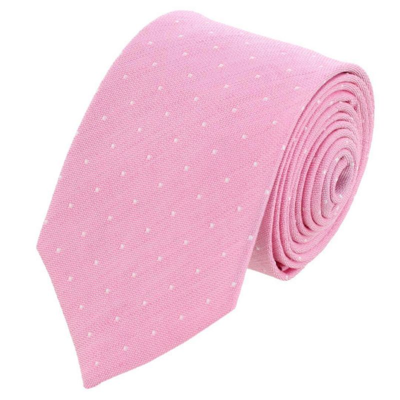 Men's Churchill Chambray Polka Dot Linen Blend Necktie