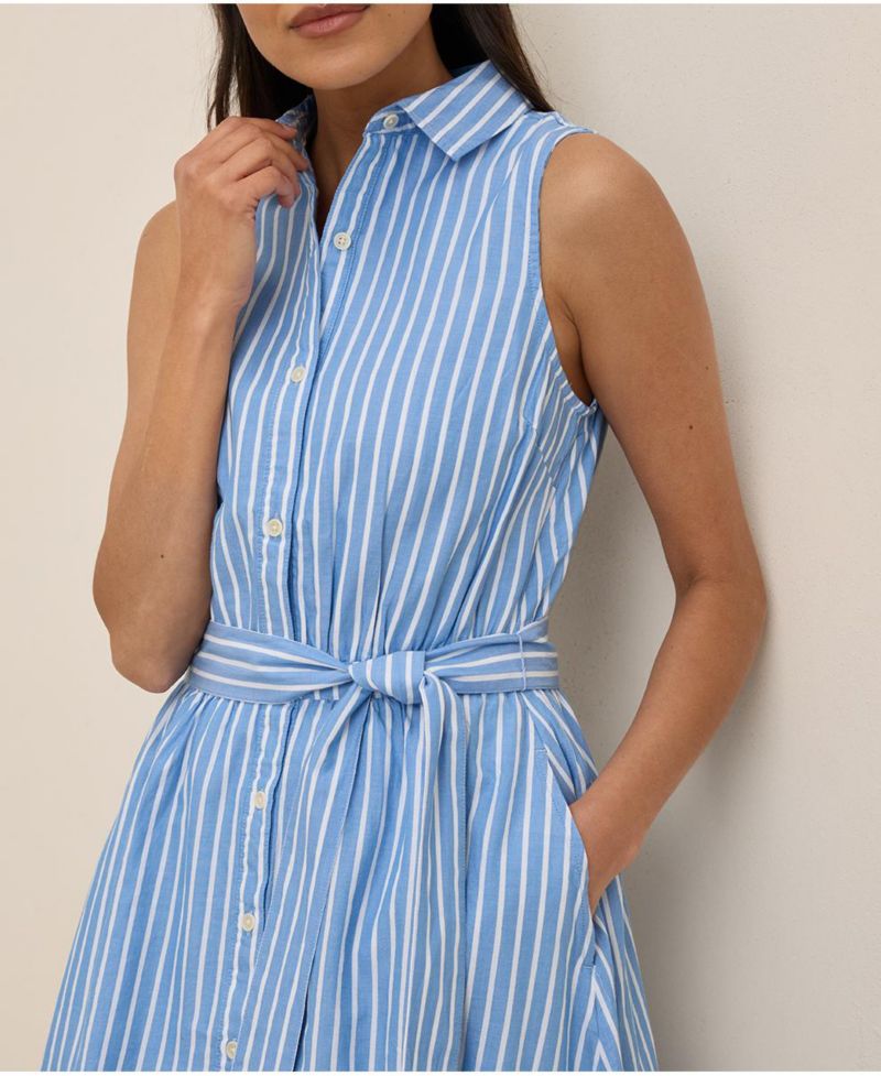 Women's Organic Cotton Sunset Lightweight Cotton Sleeveless Shirtdress