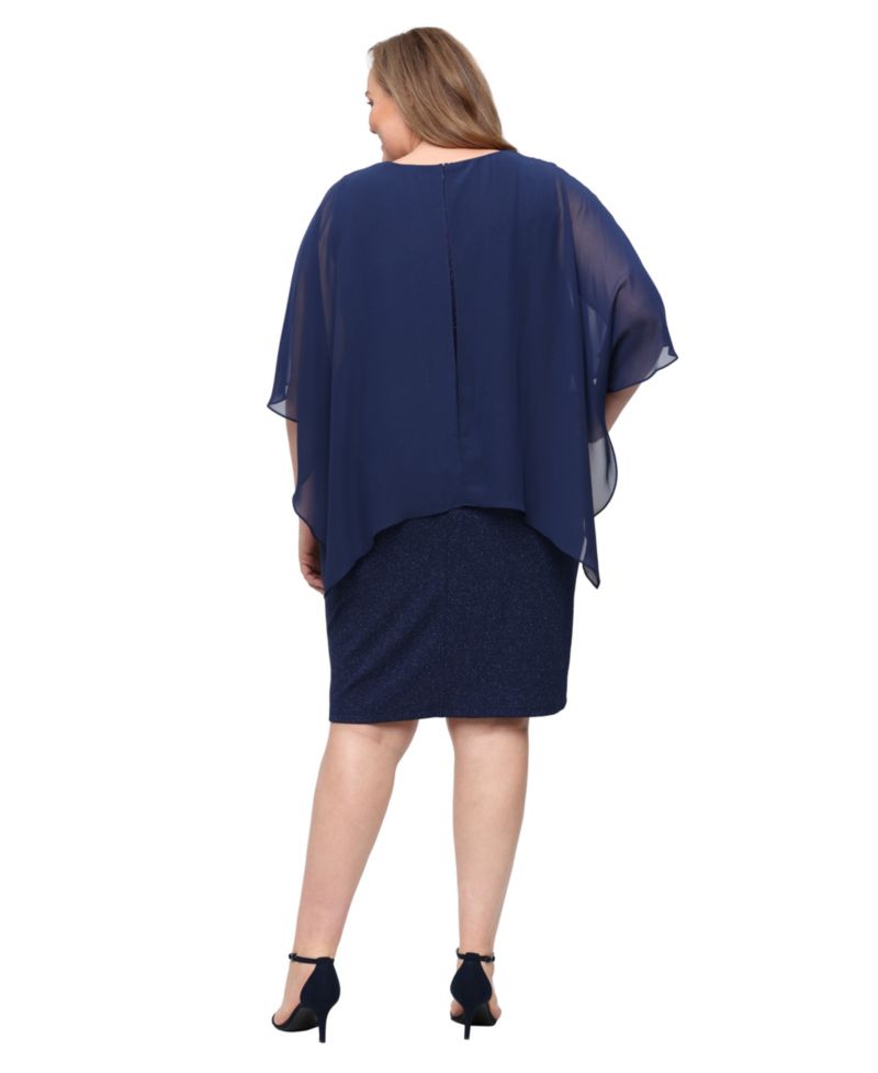 Plus Size V-Neck Ruffle Dress