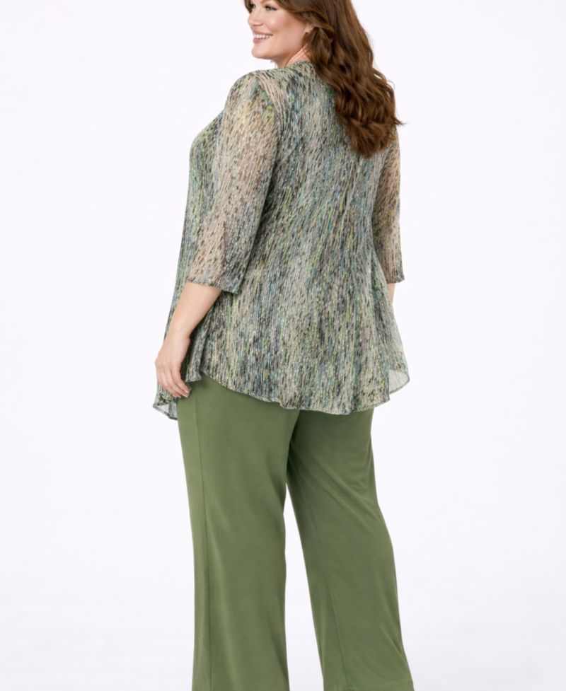 Plus Size Tank Top, Jacket, and Pants, 3-Piece Set