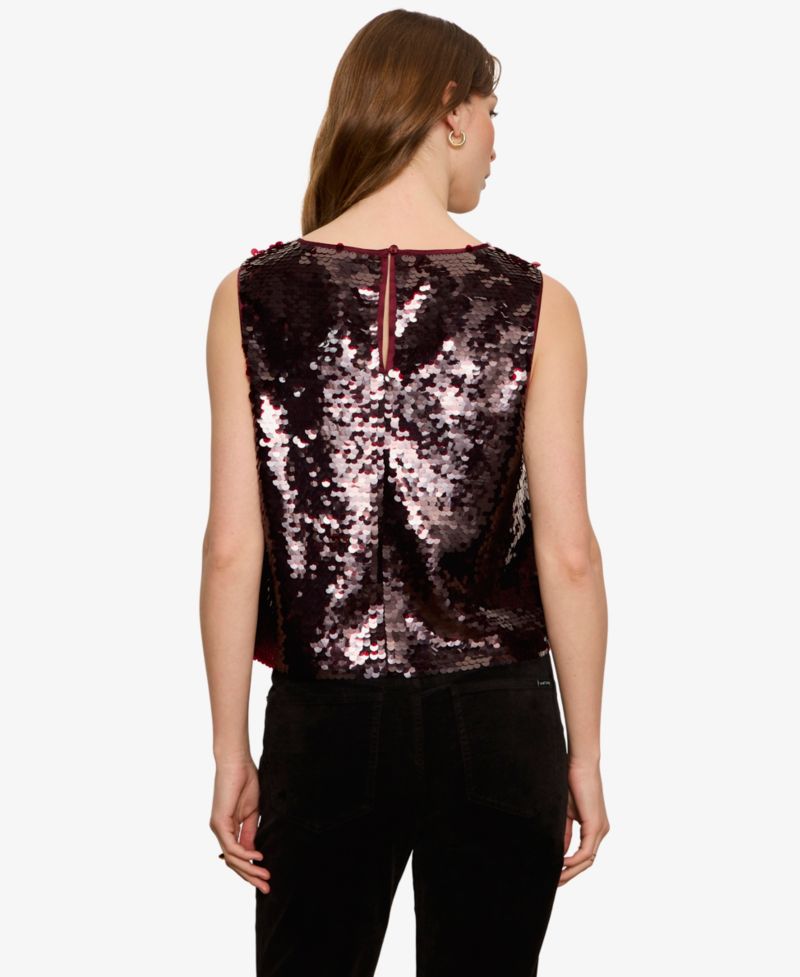 Women's The Desired Pailette Sequin Sleeveless Dressy Shell