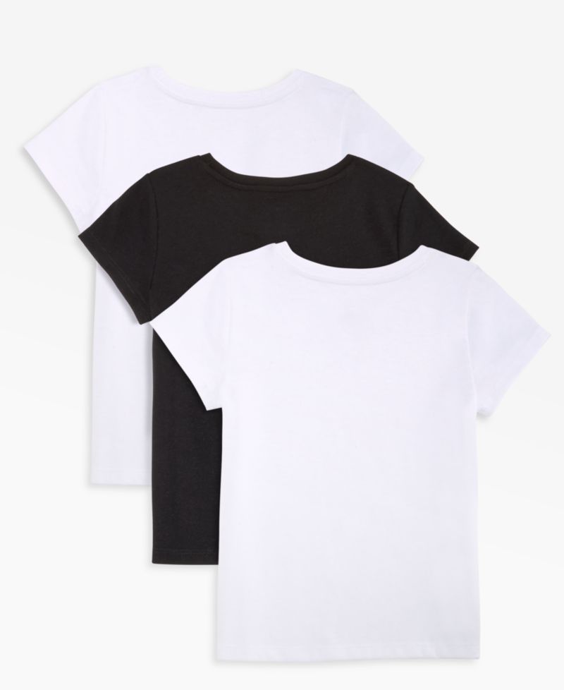 Baby Girls' 3-Pack Short-Sleeve Cotton-Blend T-Shirts