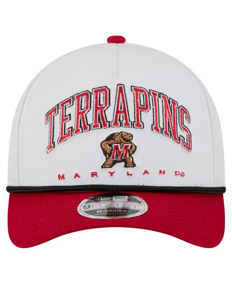 Men's White/Red Maryland Terrapins Arch Two-Tone Rope 9FORTY A-Frame M-Crown Adjustable Hat
