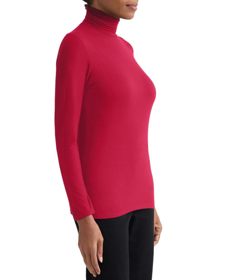 Women's Shirred Pullover Turtleneck Top