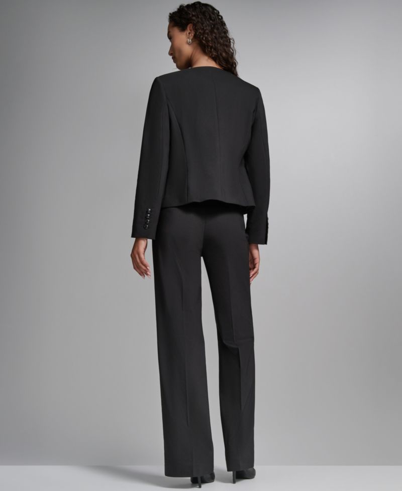 Women's Cotton-Blend Round Neck Cropped Jacket