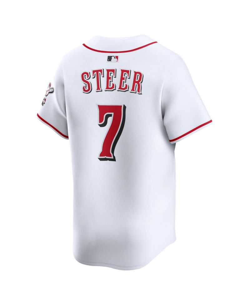 Men's Spencer Steer White Cincinnati Reds Alternate Limited Player Jersey