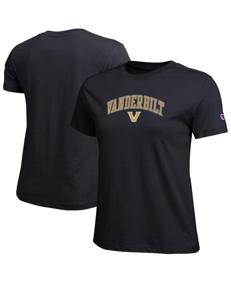 Women's Black Vanderbilt Commodores Arched Over Logo T-Shirt