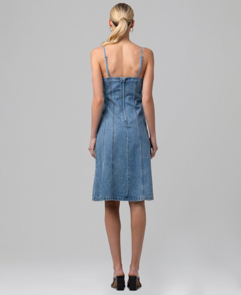 Women's Sleeveless Denim Midi Dress