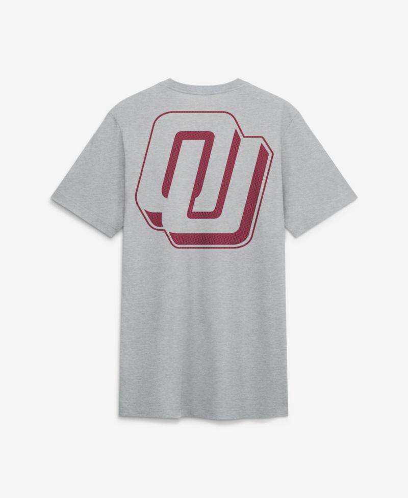 Men's Heather Gray Oklahoma Sooners Arch Wordmark Legacy Tri-Blend T-Shirt