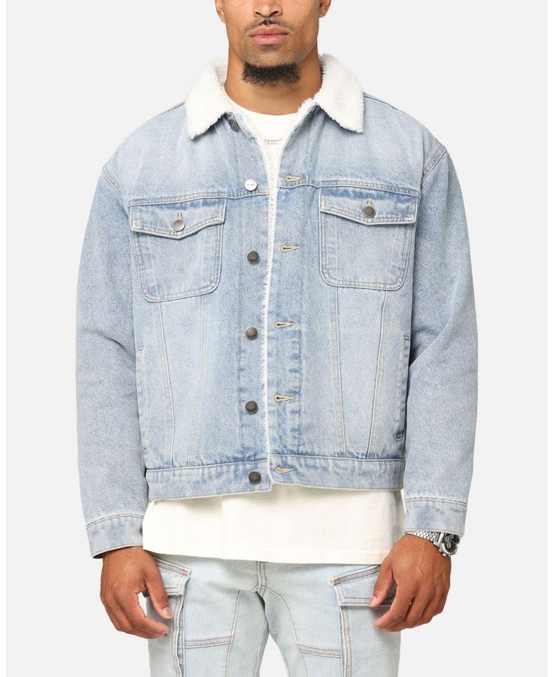 Men's Sherpa Boxy Denim Jacket