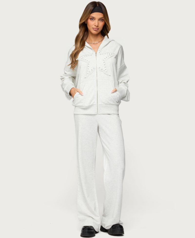 Women's Briela Star Studded Zip Up Hoodie