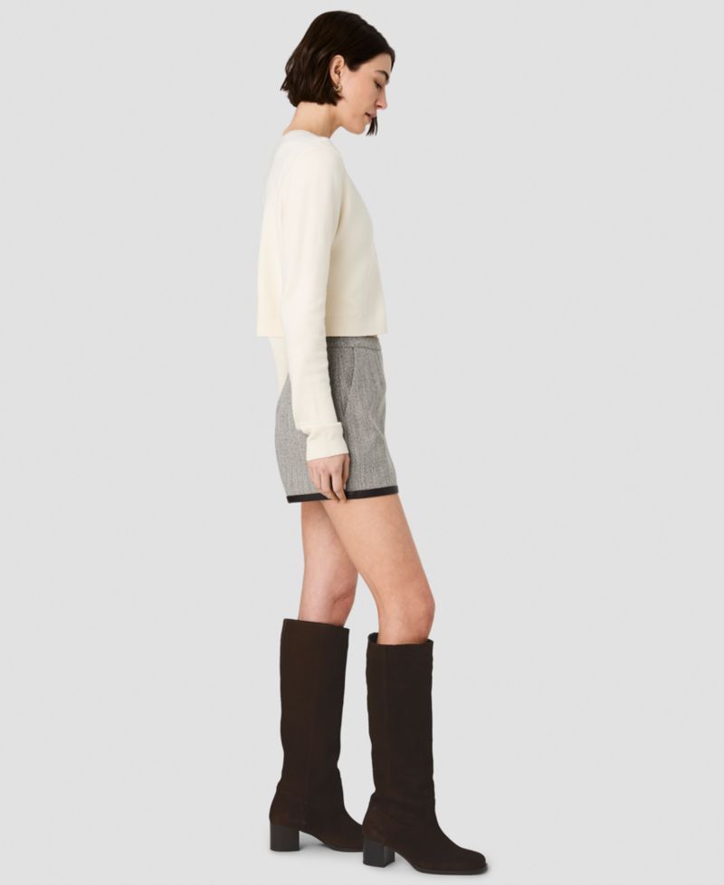 Women's Speckled Herringbone Mid-Rise Shorts