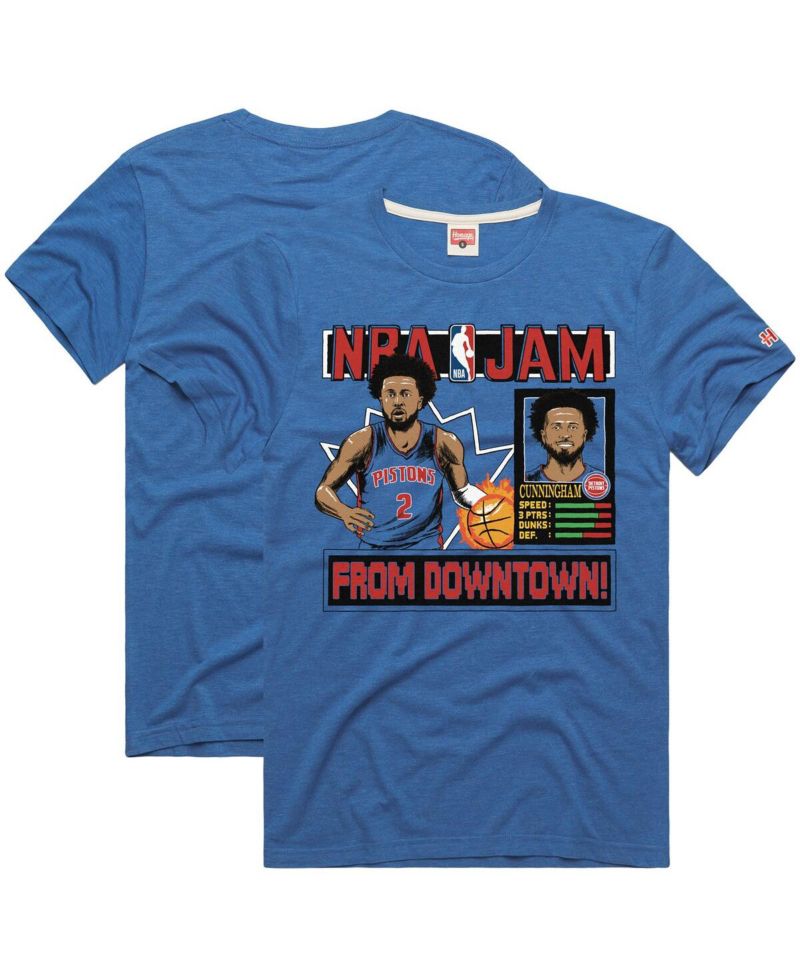 Men's and Women's Cade Cunningham Blue Detroit Pistons NBA Jam Tri-Blend T-Shirt