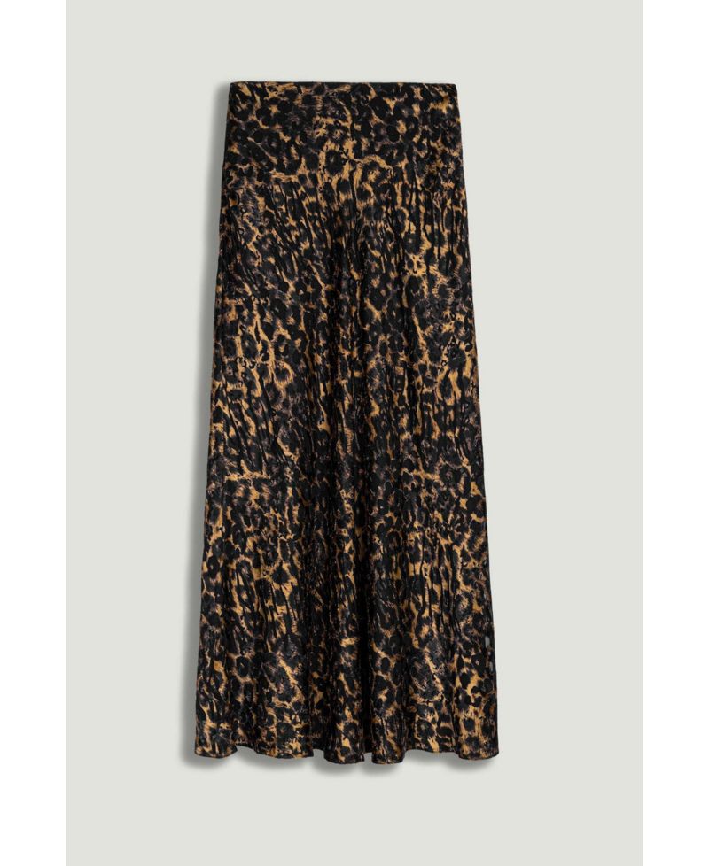 Women's Printed Leopard Midi Skirt