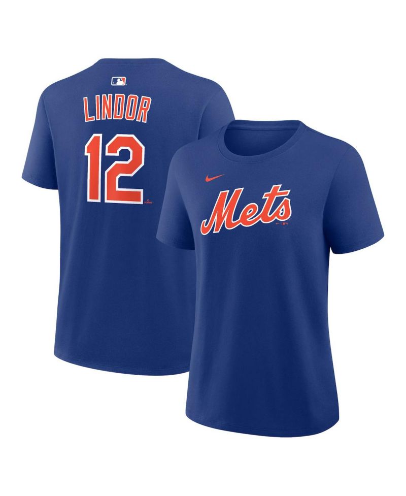 Women's Francisco Lindor Royal New York Mets Name & Number T-Shirt