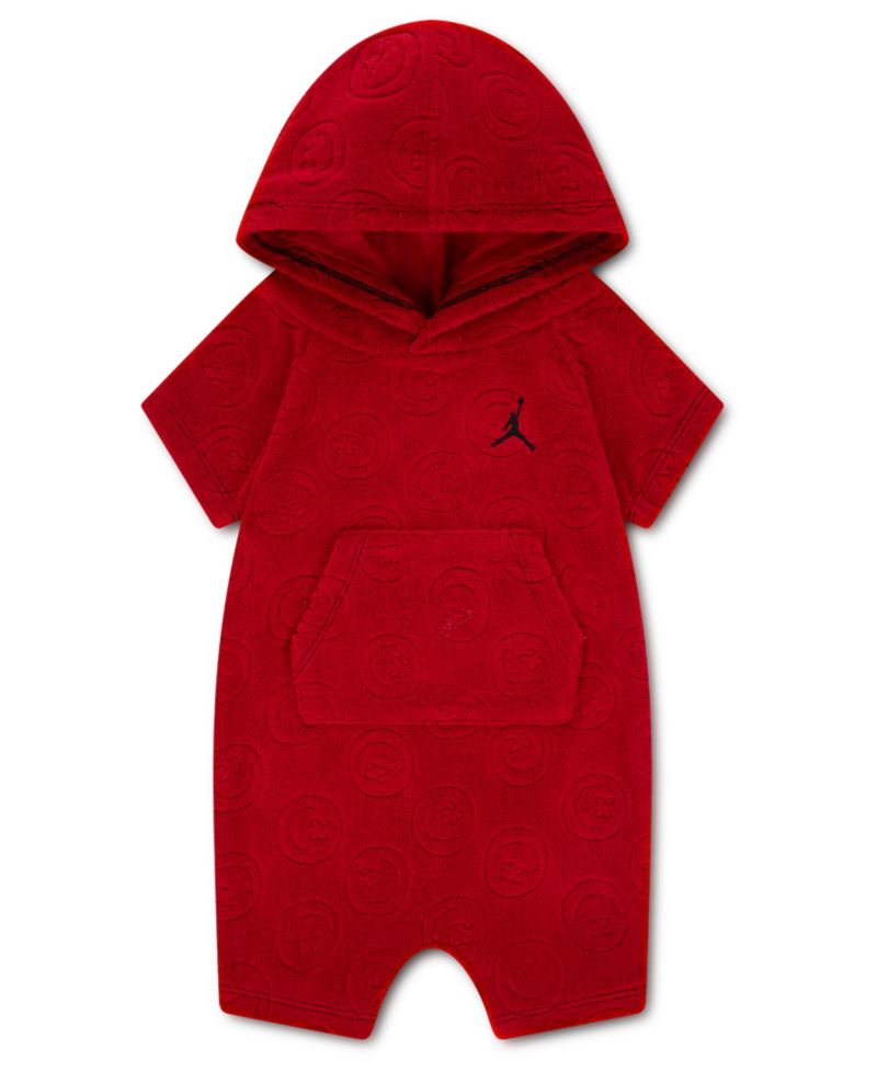 Baby Boys' Terry Hooded Smiley Short-Sleeve Romper
