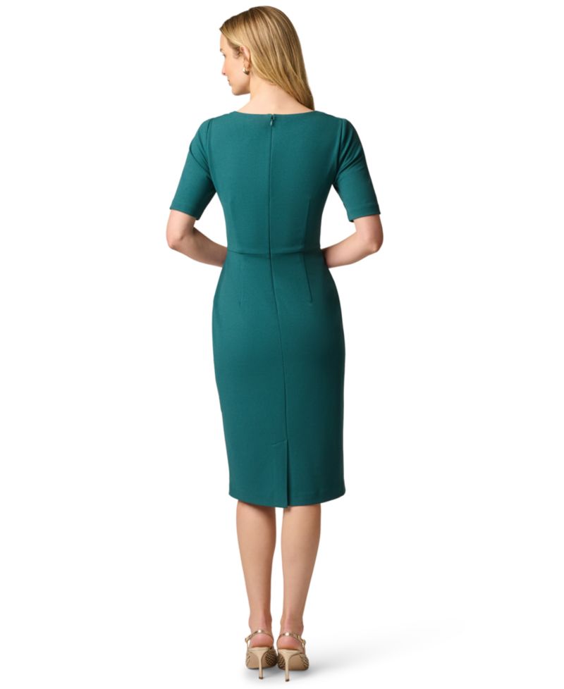 Petite Crepe Cowl Neck Midi Dress