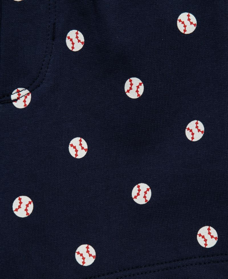 Baby Boys' Baseball Printed Short-Sleeve Bodysuit and Shorts, 2-Piece Set