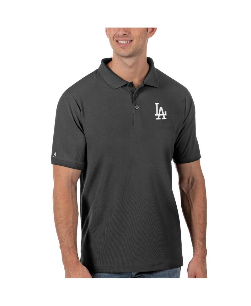 Men's Gray Los Angeles Dodgers Legacy Pique Polo Shirt
