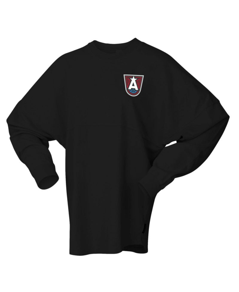 Women's Black Atlanta Dream Oversized Preppy City Long Sleeve T-Shirt