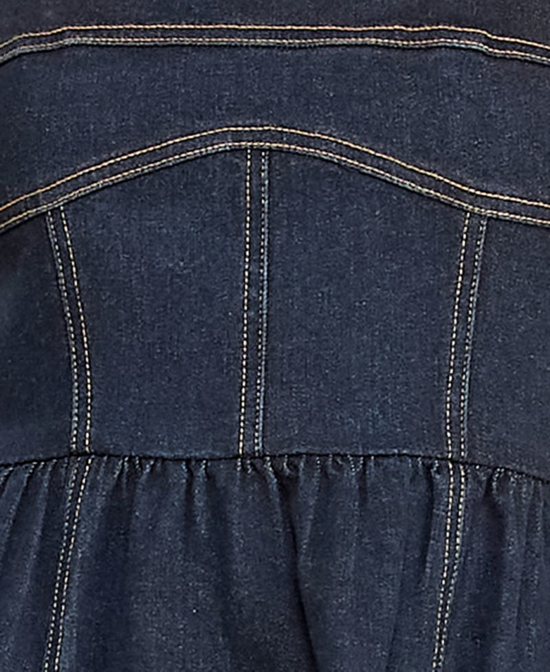 Juniors' Indigo Denim Sweetheart Midi Dress