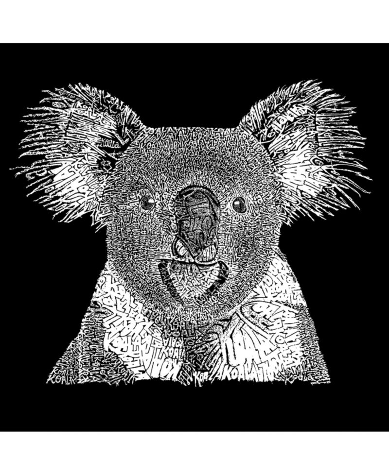 Men's Cotton/Poly Blend Word Art T-shirt - Koala