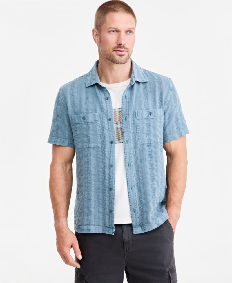 Men's Addams Short-Sleeve Textured Shirt