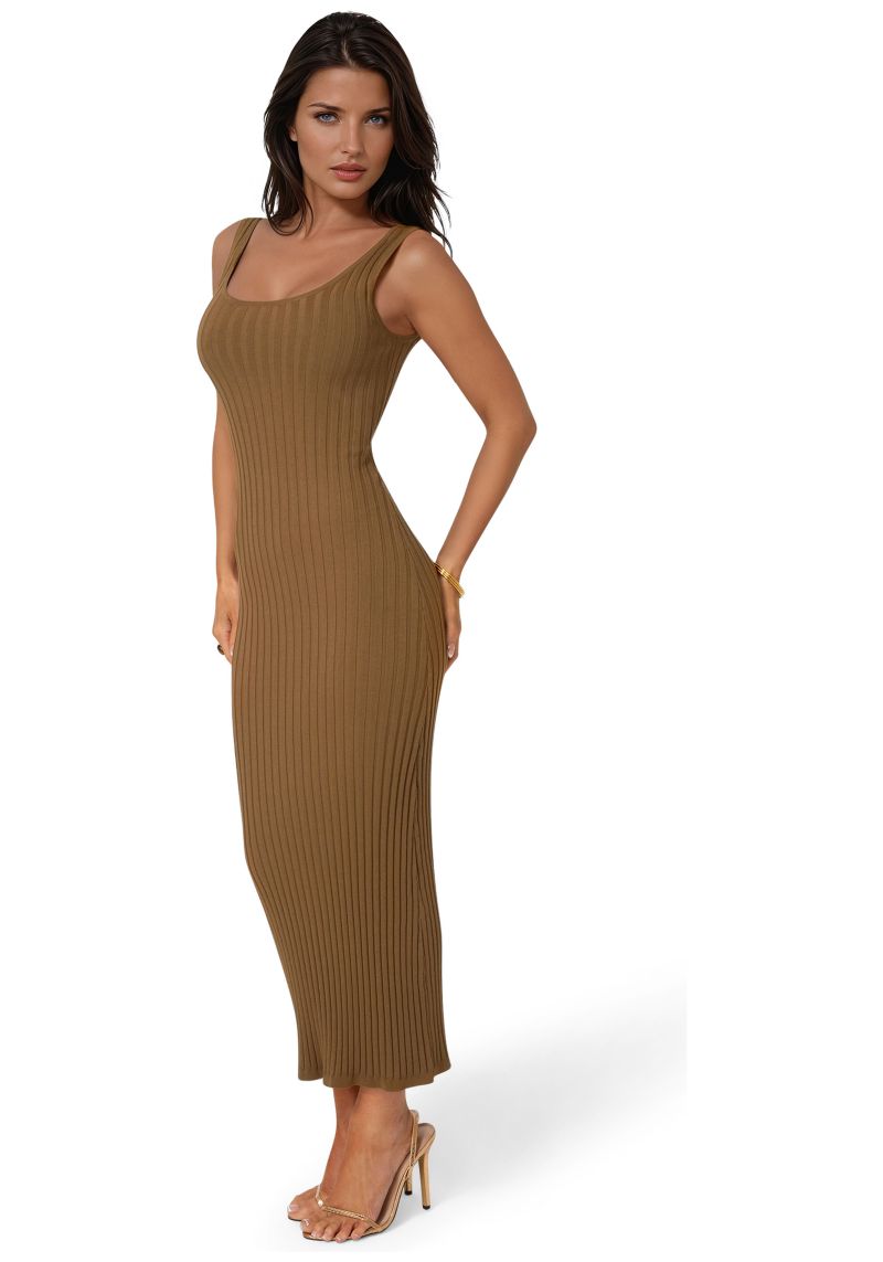 Women's Crochet U-Neck Maxi Dress