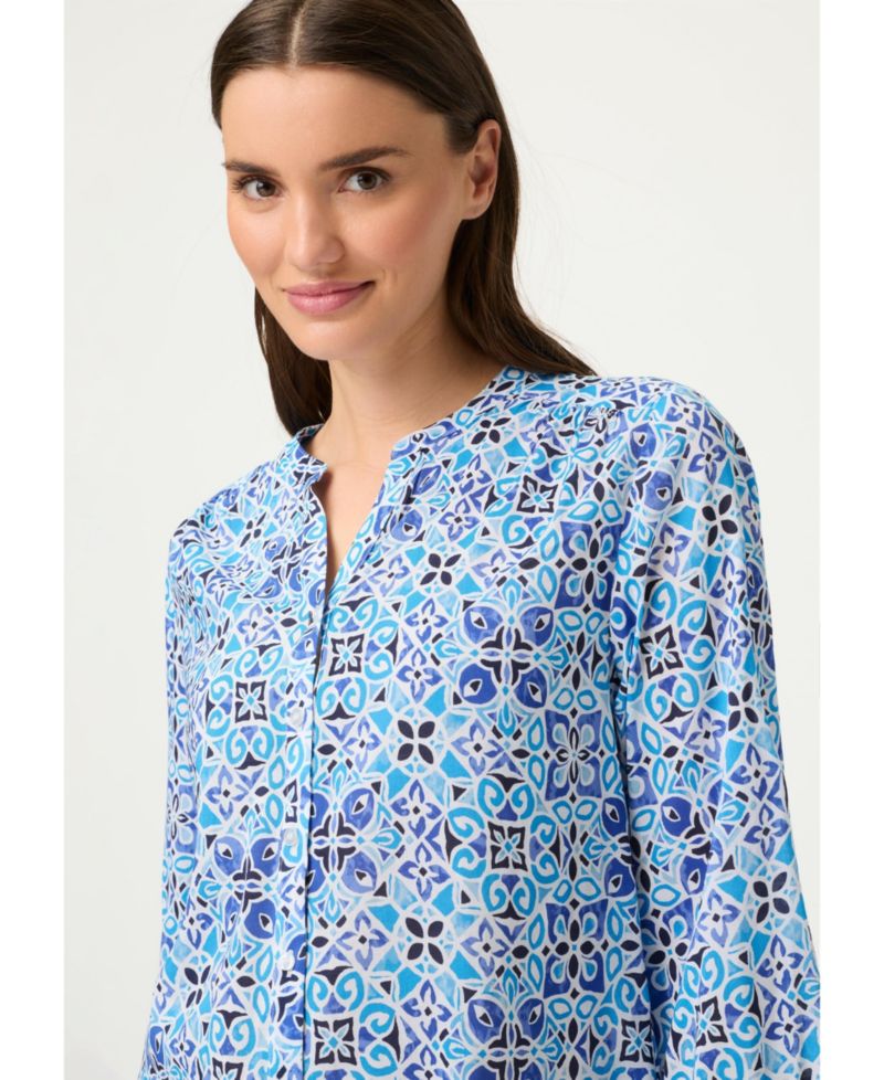 Women's Panneaux Tile Print Tunic Shirt