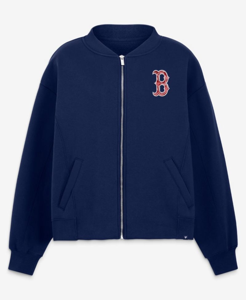 Women's Navy Boston Red Sox Oversized Rage Against Full-Zip Jacket