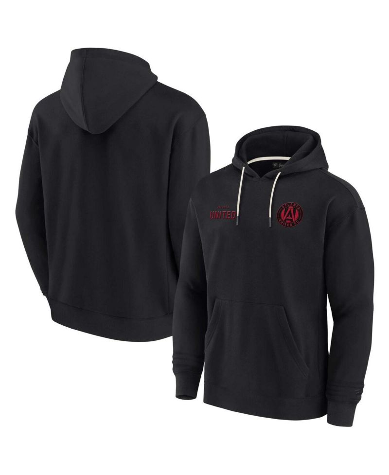 Men's and Women's Black Atlanta United FC Super Soft Fleece Pullover Hoodie