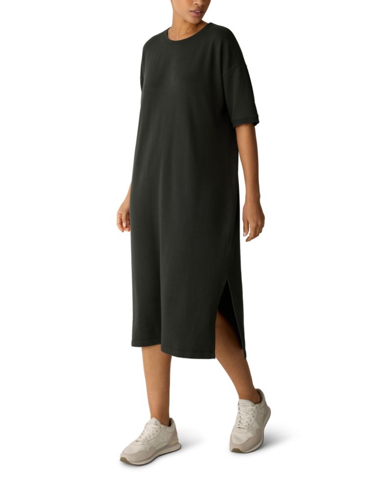 Women's Side Slit Crewneck Dress