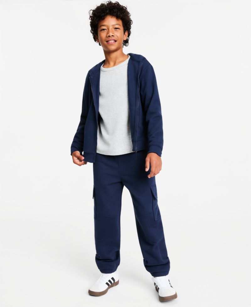 Boys' XS-XL Fleece Cargo Jogger Pants