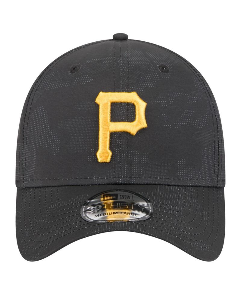 Men's Black Pittsburgh Pirates Tonal Camo 39THIRTY Flex Hat