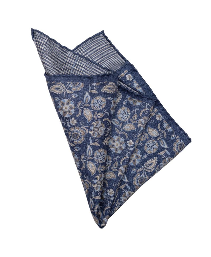 Men's Enzo - Double Sided Silk Pocket Square for Men