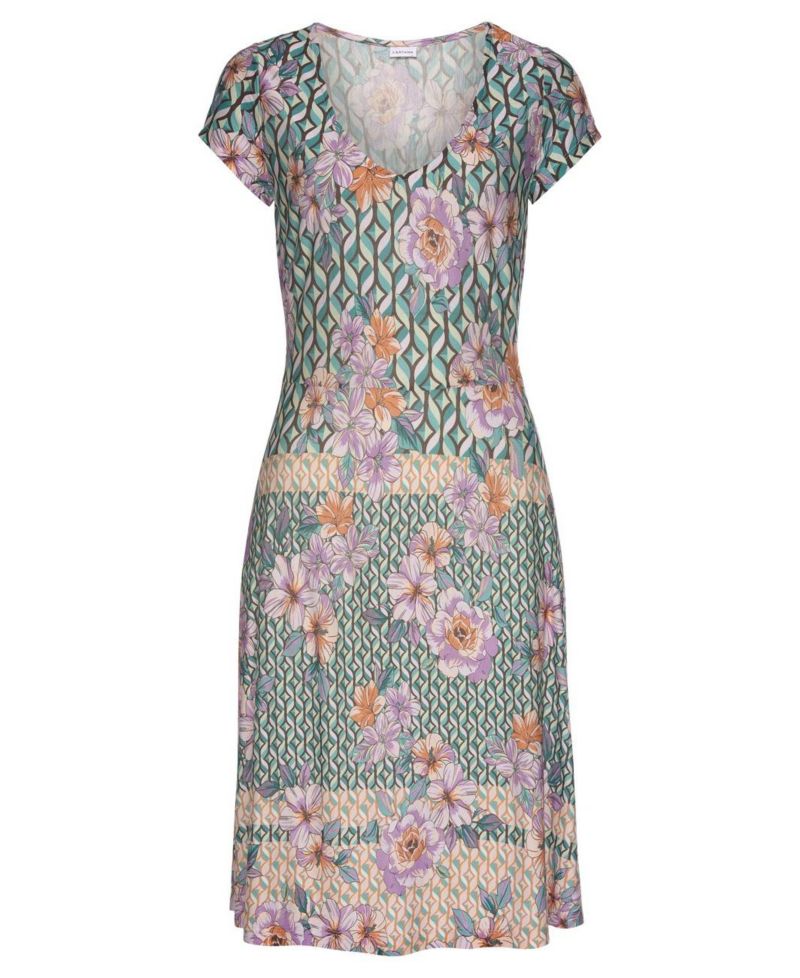 Women's Floral-Print V-Neck A-Line Dress