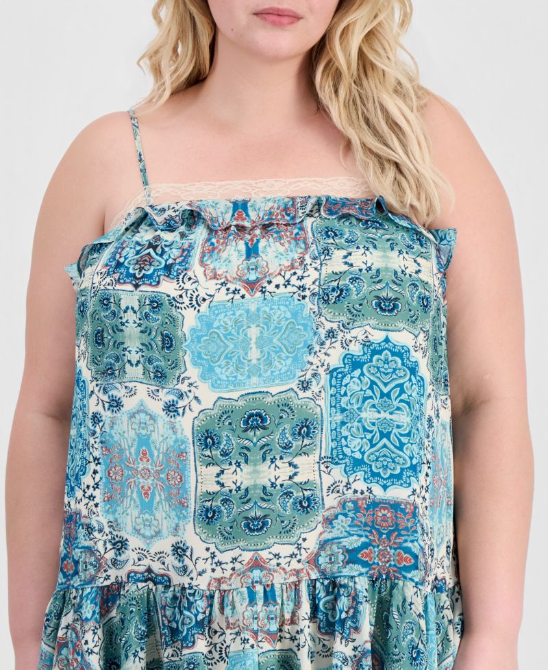 Trendy Plus Size Handkerchief-Hem Mini Dress