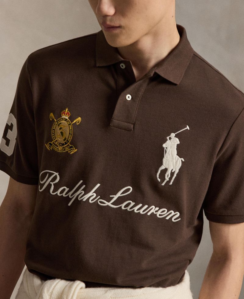 Men's Custom Slim-Fit Big Pony Mesh Polo Shirt