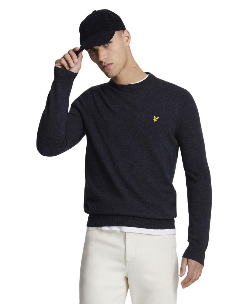 Men's Lambswool Blend Crew Neck Sweater