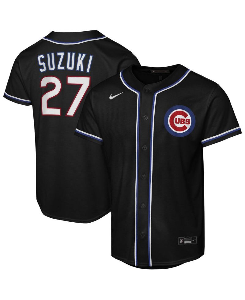 Big Boys and Girls Seiya Suzuki Black Chicago Cubs Fashion Replica Player Jersey