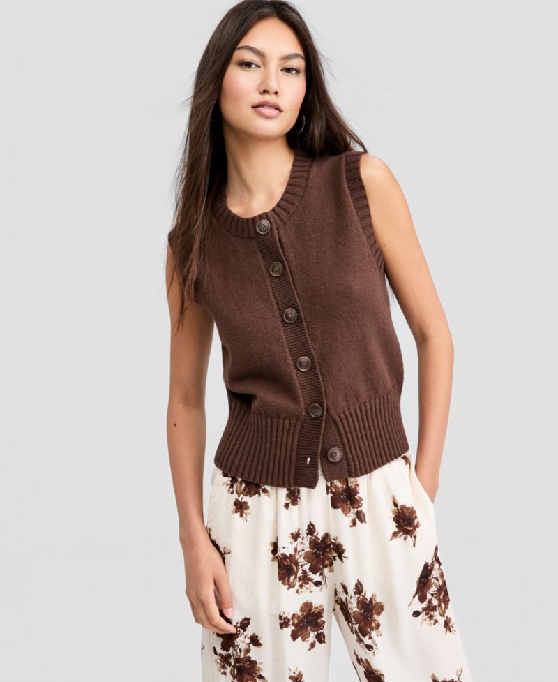 Petite Sleeveless Cardigan