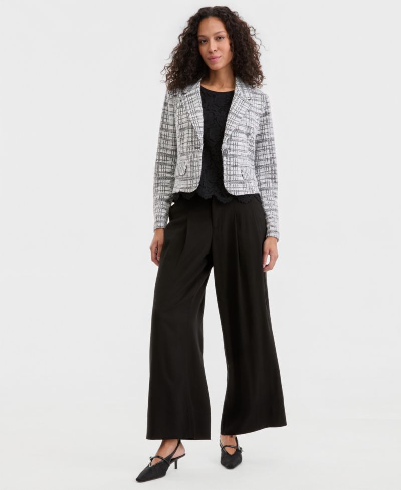 Women's High-Rise Pleated Wide-Leg Pants