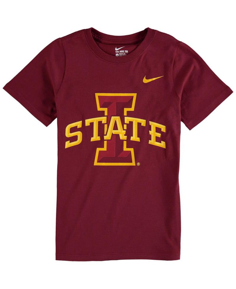 Big Boys and Girls Cardinal Iowa State Cyclones Cotton Logo T-Shirt