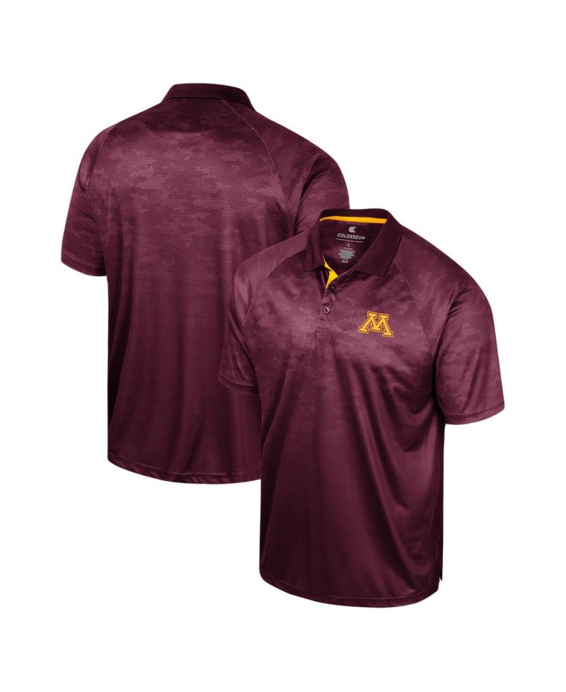 Men's Maroon Minnesota Golden Gophers Honeycomb Raglan Polo Shirt