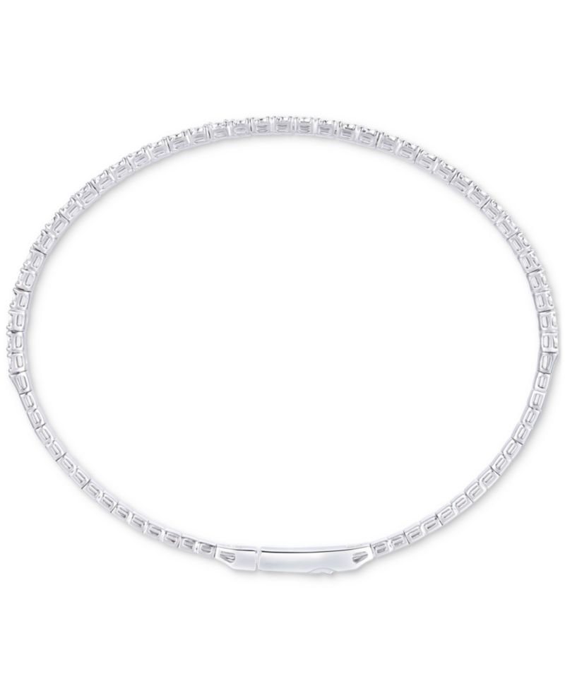 Diamond Illusion Bangle Bracelet (1/4 ct. t.w.) in Sterling Silver