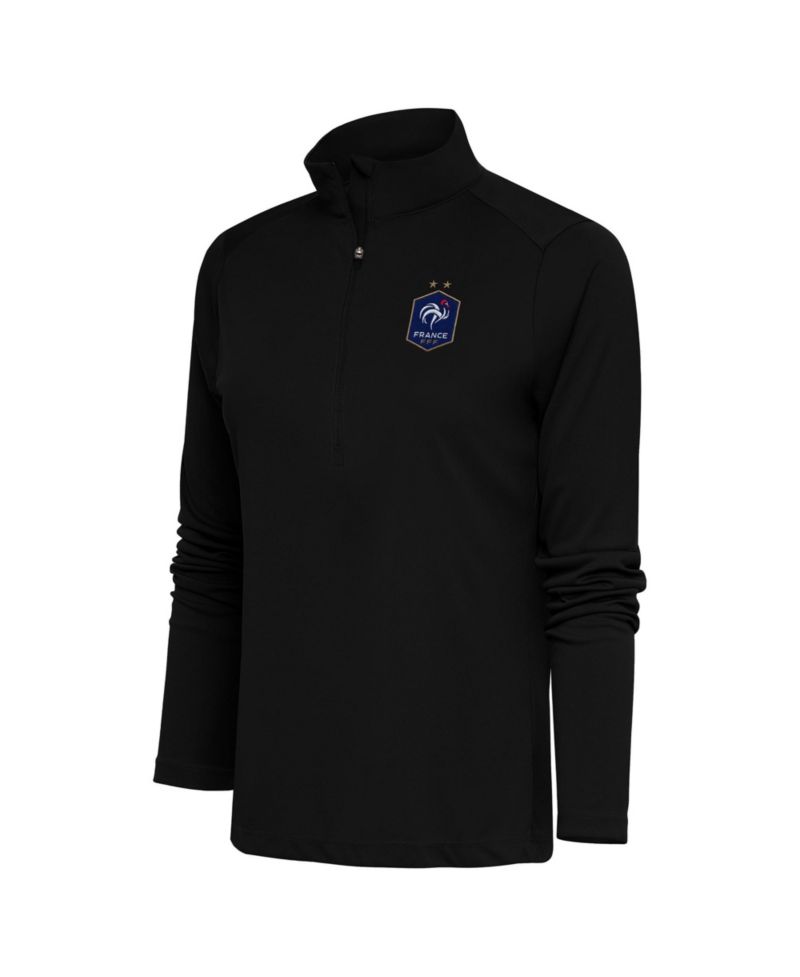Women's Black France National Team Statement Half-Zip Pullover Sweatshirt