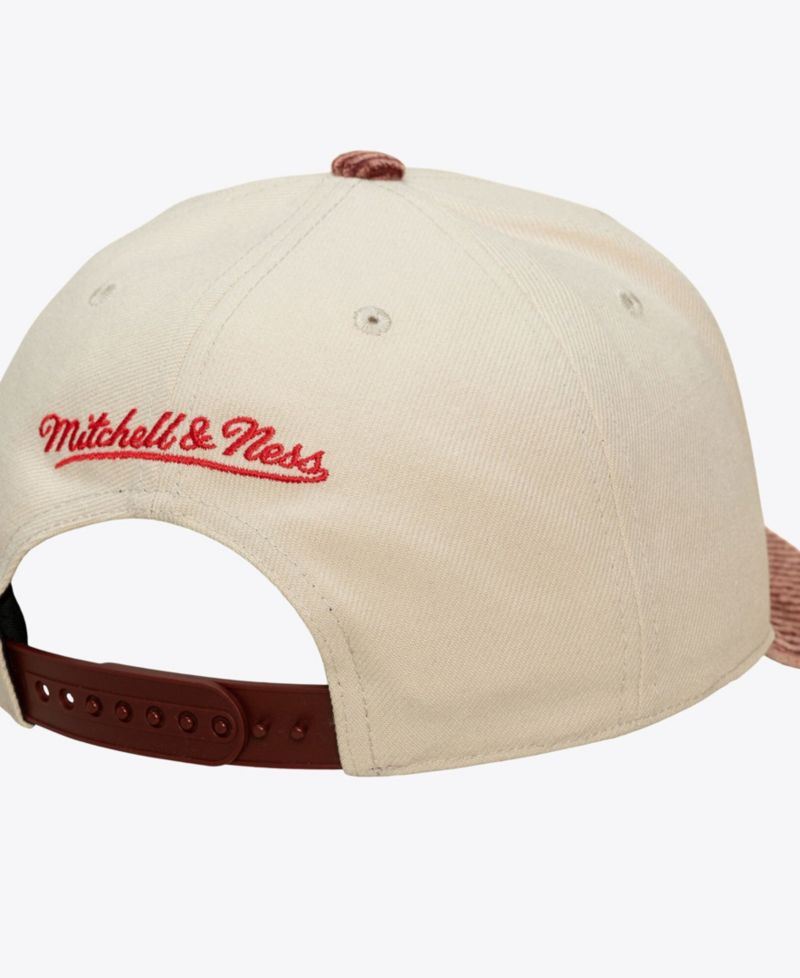 Men's Cream/Red Washington Wizards Washed Corduroy Pro Crown Snapback Hat